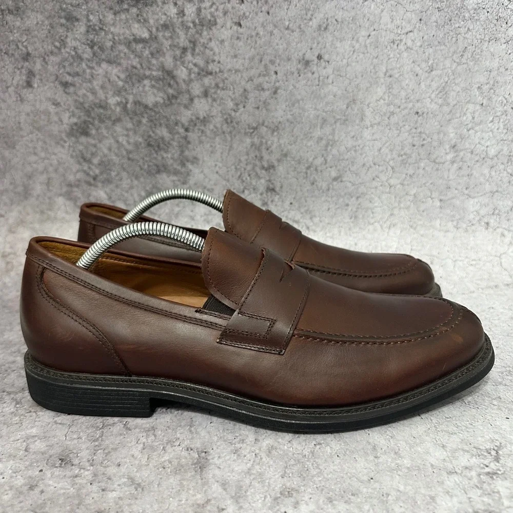 Johnston & Murphy Penny Loafers Mens 10 Brown XC4 Waterproof Sheepskin 20-1626